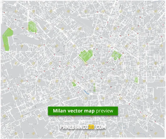 Anteprima mappa Milano vettoriale